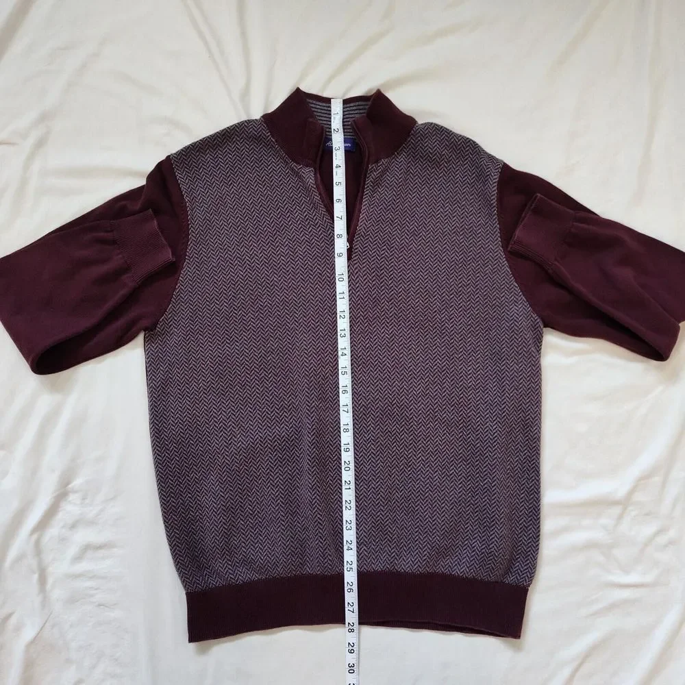 Alan Flusser‎ Mens Size L Quarter Zip Pullover Sweater
